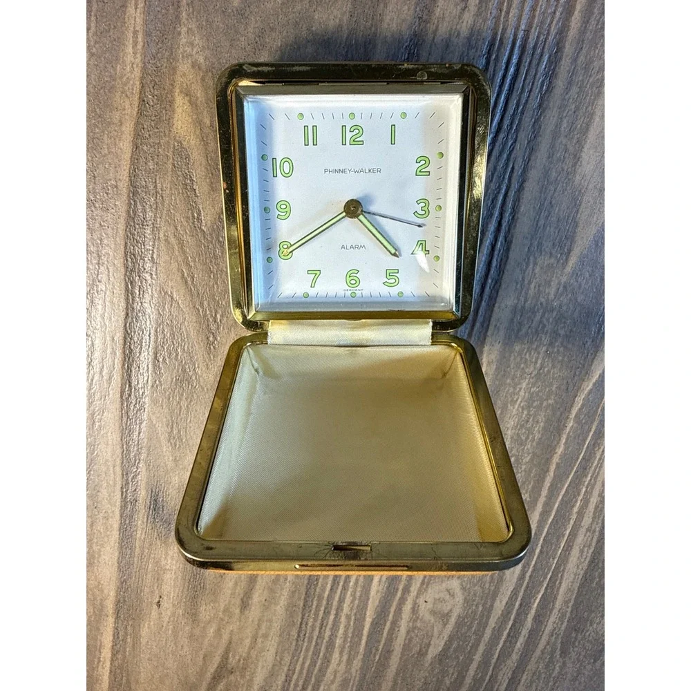 Vintage Phinney-Walker Travel Alarm Clock MCM Germany Mechanical‎ Wind Up Works